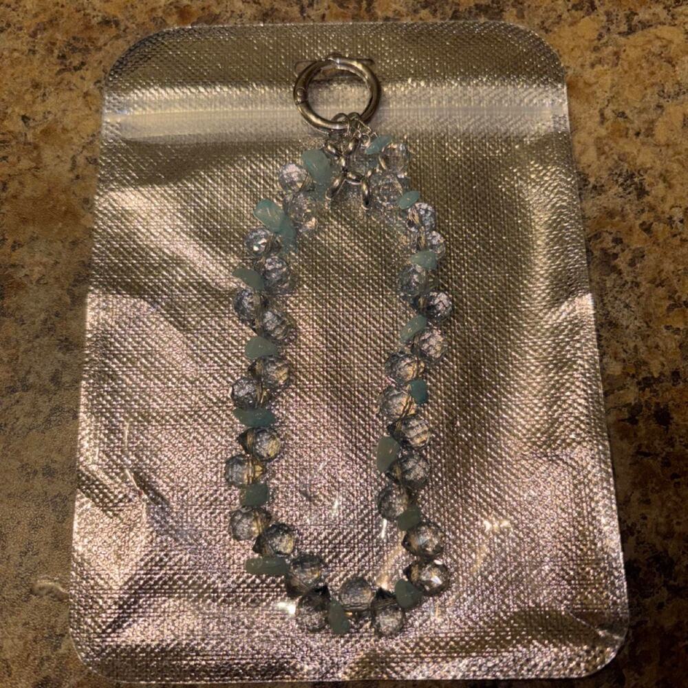 Blue beaded keychain beaded keychain